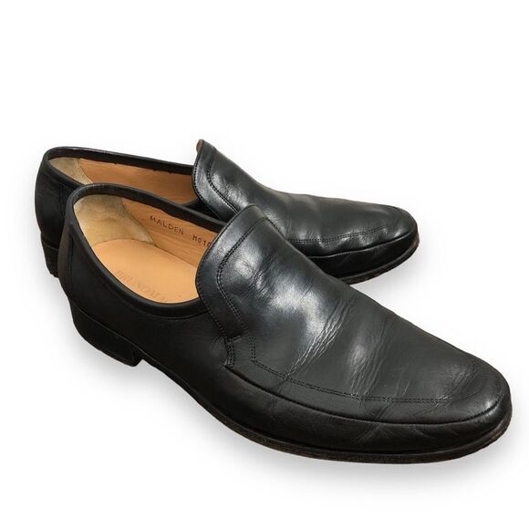 Bruno Magli Malden Size 7M Loafer Handmade Black Dress Shoe Italian - Picture 1 of 15